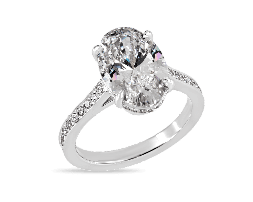 The Evelyn Pave Solitaire with Hidden Halo